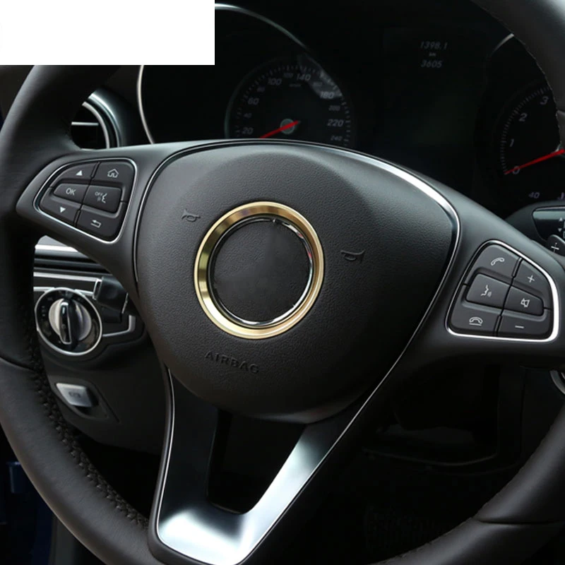 Алюминиевое хромированное кольцо на рулевое колесо для Mercedes Benz CLA GLE GLC A B C Class W204