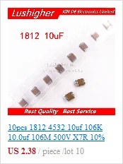 100 шт. 0805 SMD 100V X7R 10% 1PF-47UF 68PF 100PF 470PF 100nf 10nf 1 мкФ 22 мкФ 4,7 мкФ 10 мкФ 10NF SMD толстая пленка Керамика конденсатор с алюминиевой крышкой