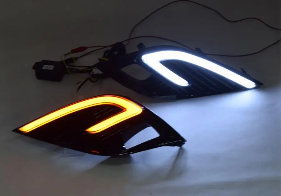 Camry Bumper light car accessories led drl daytime running for fog lamp 2018 2019 with yellow turn signal | Автомобили и