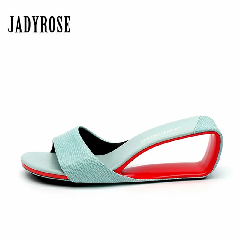 

Jady розовые повседневные слиперы, летние женские босоножки, ажурные туфли на танкетке 6 см, женские гладиаторские шлепанцы с открытым носком,...