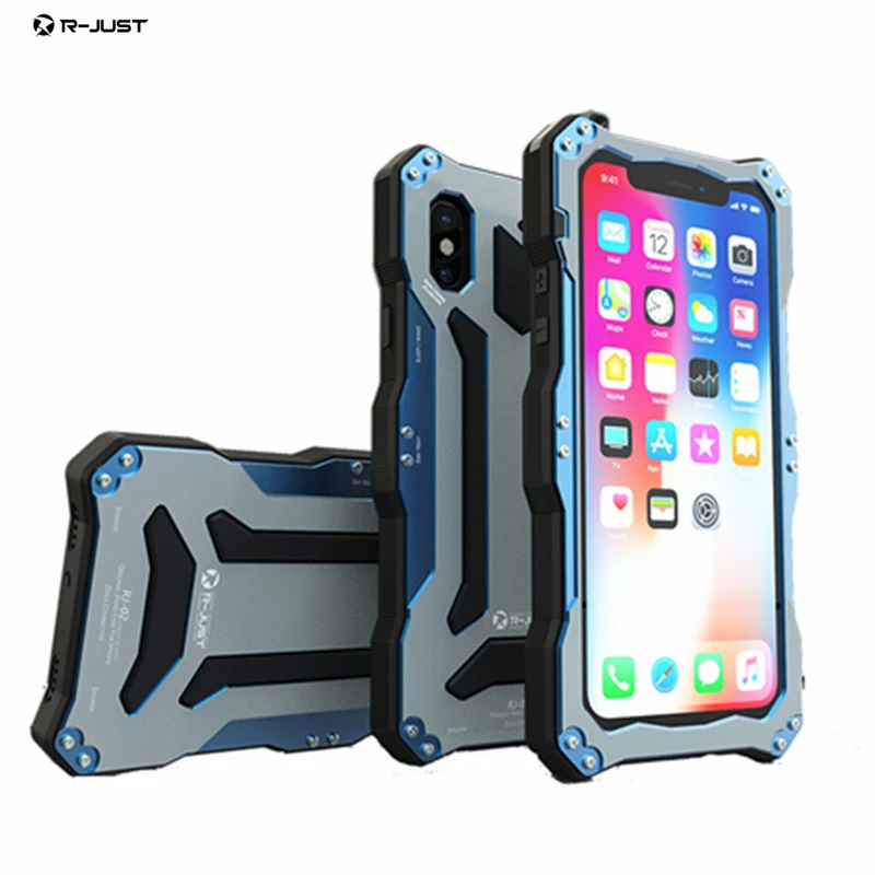 Противоударный чехол R just для iphone X армированный металлический телефона из сплава