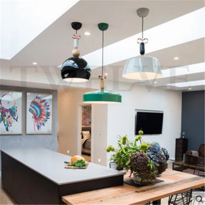 Nordic modern Home Dining Room Pendant Lamps Modern Colorful Restaurant Coffee Bedroom wood Lights Material AC110V/220V | Освещение