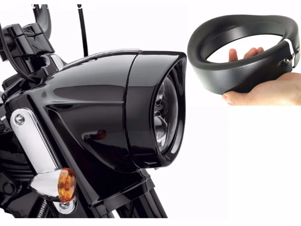 SoyaVision 7 дюймов козырек стиль налобный фонарь отделка кольцо для Harley Touring Road King Electra