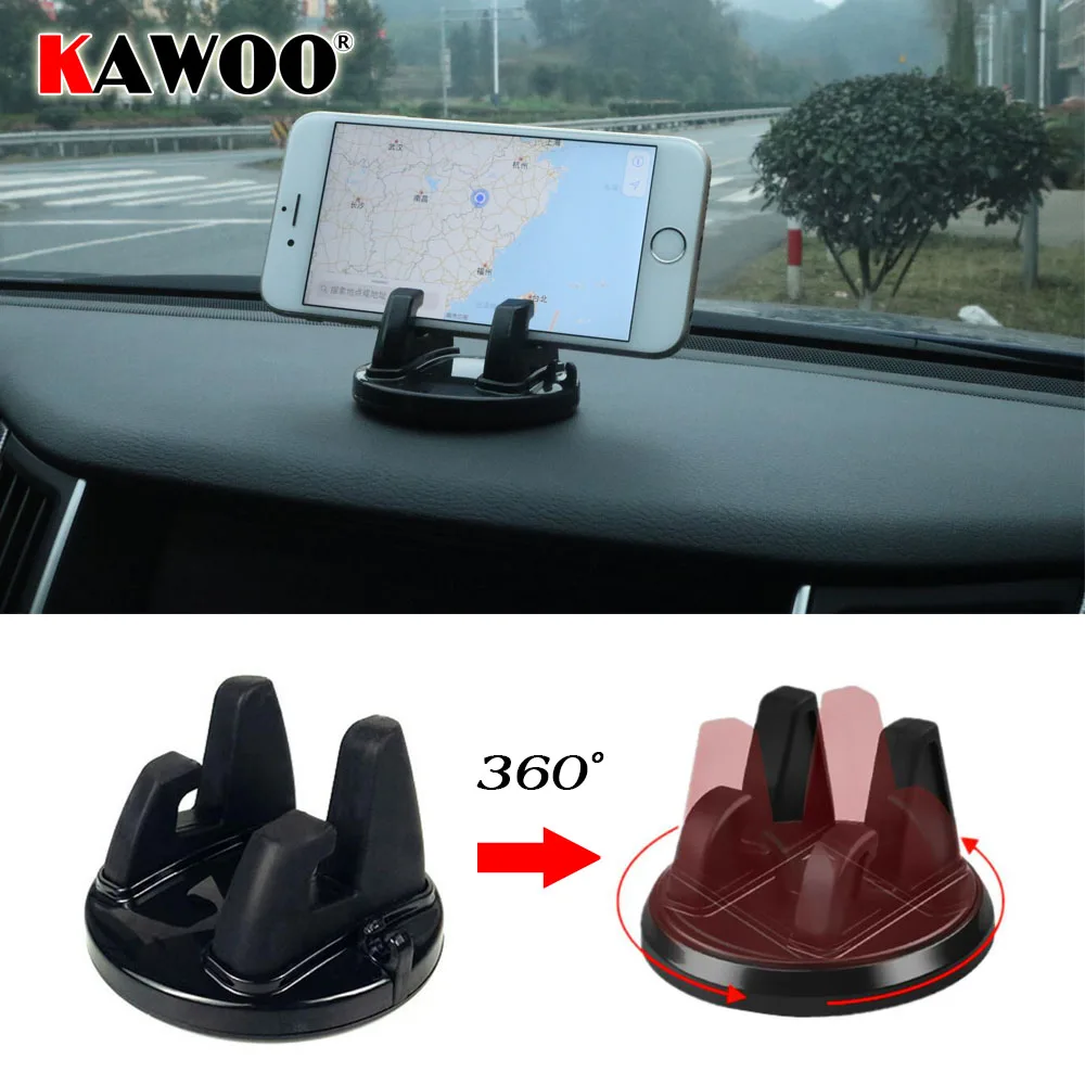 

KAWOO Car Universal GPS Phone Holder Support 360 Degree Rotation Silicone Car Accessories Dashboard For Volkswagen BMW Ford