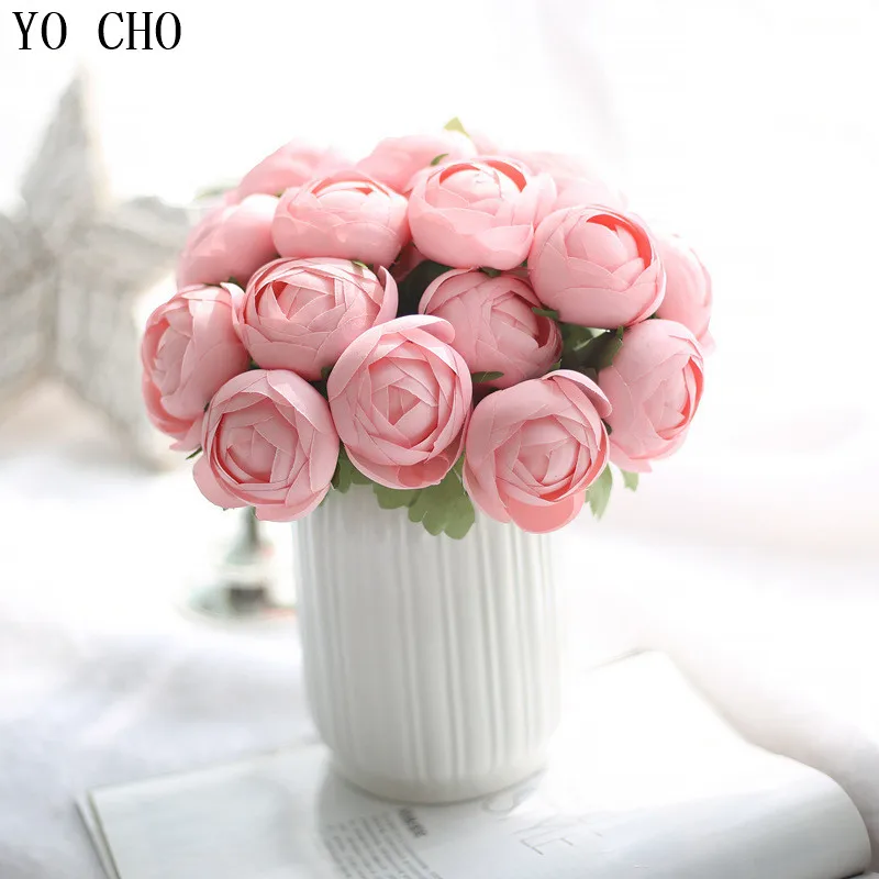 YO CHO искусственные розы шелковые пионы аксессуары для вечерние НКИ Рождества