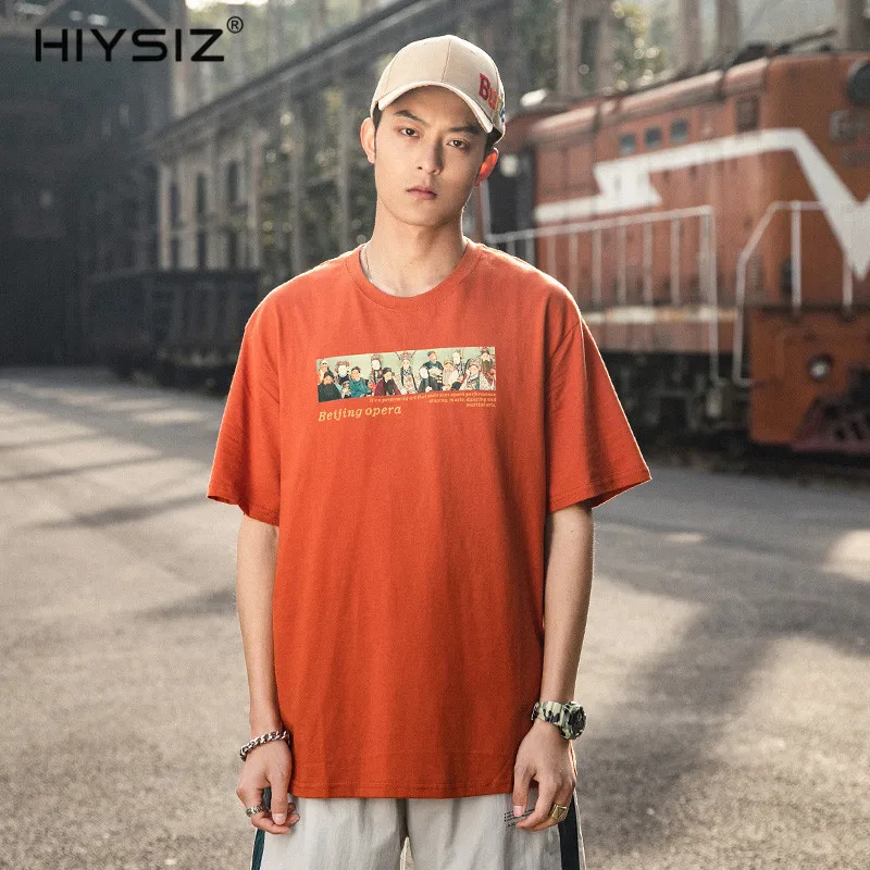HIYSIZ 2019 Harajuku футболка для мужчин лето хип хоп короткий рукав повседневное