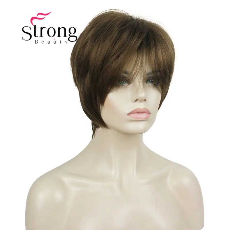 StrongBeauty короткий слоистый блондин Толстый Пушистый полный синтетический парик Тепло ОК