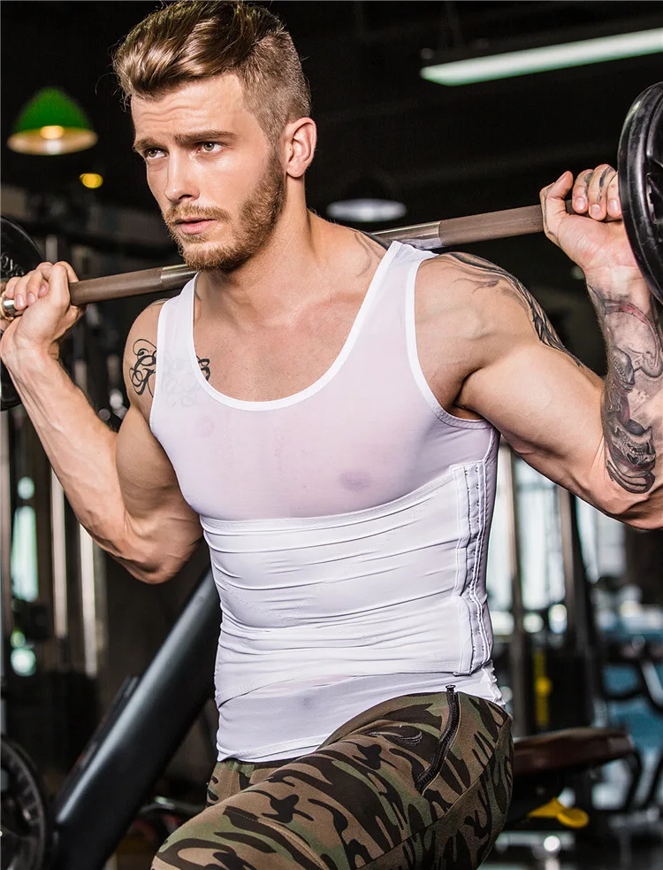 

TFSCLOIN Men Shaper Body Vest Fitness Slimming Belly Vest Shirt Men Undershirt Tops