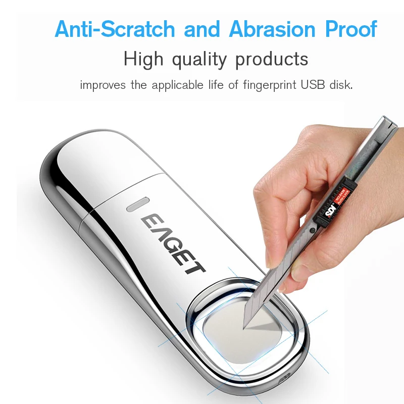 

EAGET FU60 32GB 64GB High-speed Recognition Fingerprint Encrypted High tech Pen Drive Security Memory USB 3.0 Flash Drives