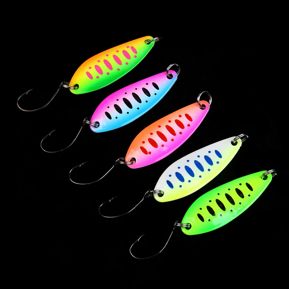 

WALK FISH 5 шт./лот, 5,3 г, рыболовные приманки в виде ложек для форели, металлические приманки ДЛЯ ДЖИГА с одним крючком, рыболовные приманки