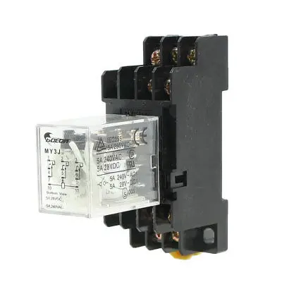 35 мм DIN Rail DC 6V катушка реле мощности 11-Pin 3PDT 5A 250VAC/28VDC w разъем