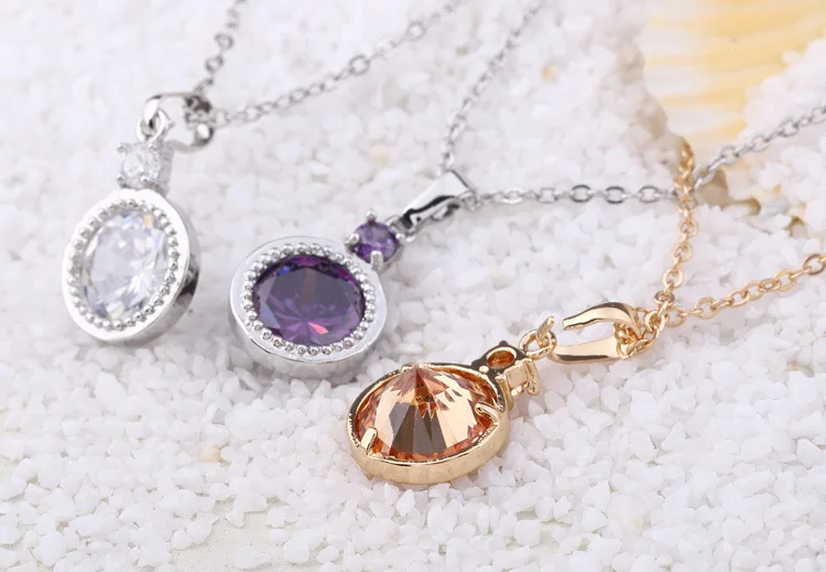 18K Gold White gold plated Austrian crystal beauty necklace pendant fashion jewelry 1307 | Украшения и аксессуары