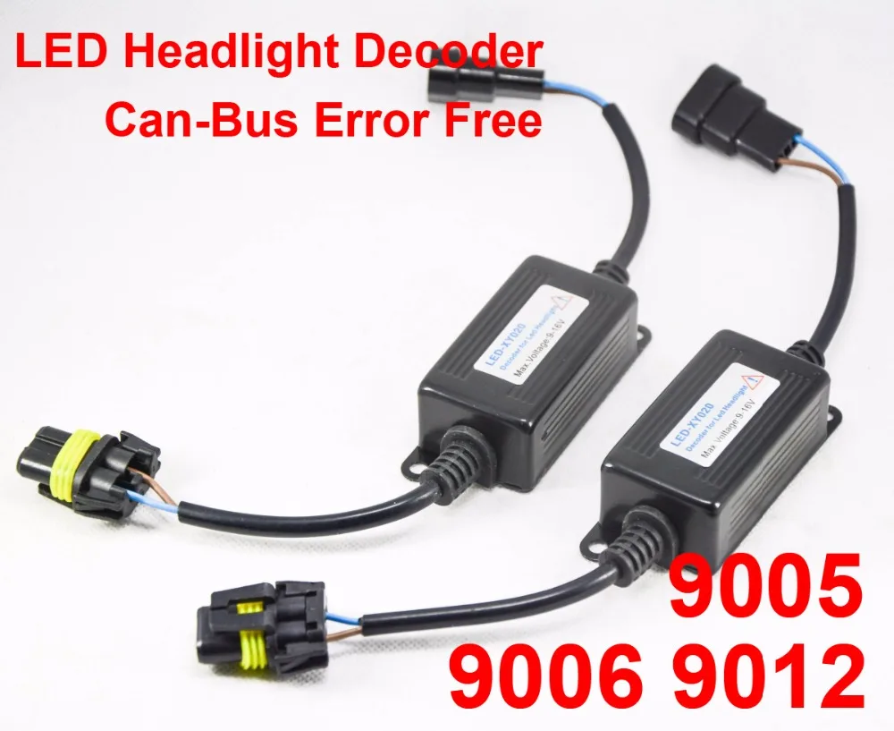 

2PCS LED Headlight 9005 9006 912 HB3 HB4 Canbus Decoder Load No Error Free Warning Canceler Anti-Hyper Flashing Blinking 9-16V