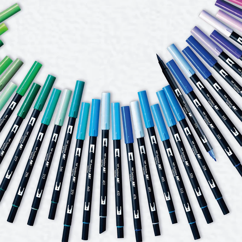 TOMBOW ABT кисть двойные акварельные ручки 108 цветов двойная головка художественные маркеры мягкий наконечник Рисование эскиз живопись