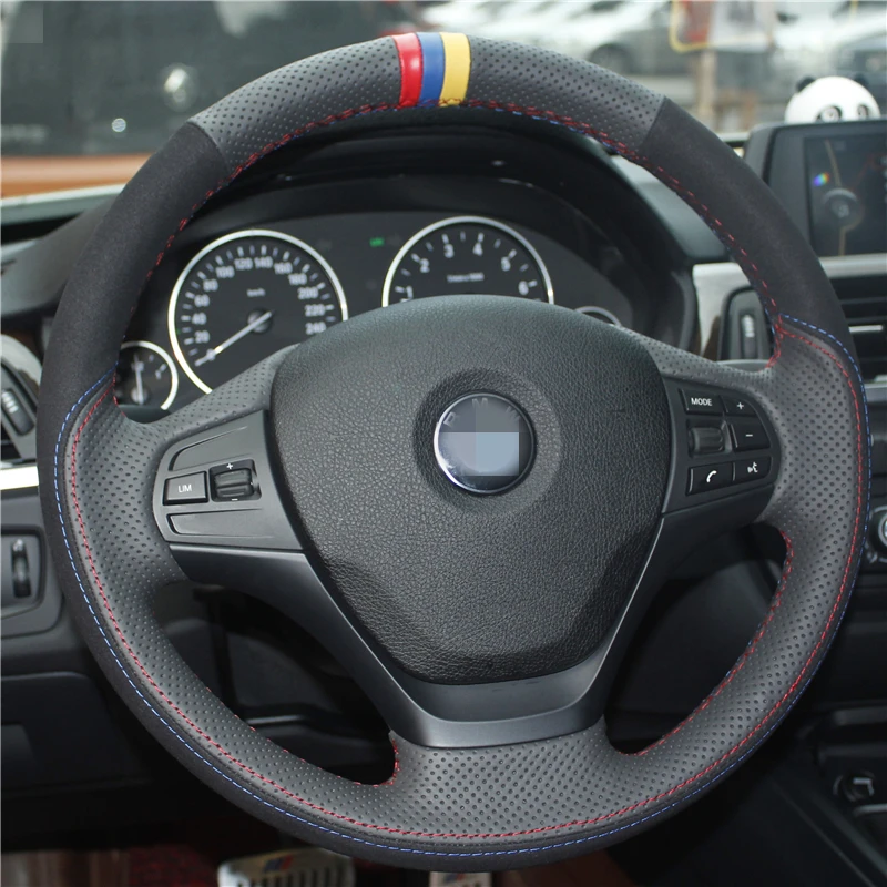 Ручная работа черная перфорированная натуральная кожа замша для BMW F30 316i 320i 328i |