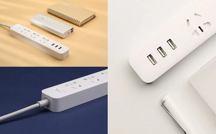 Xiaomi Mi умный дом, электрическая розетка, Wi-Fi приложение, беспроводной пульт дистанционного управления, 3/5 портов, 3 usb-розетки