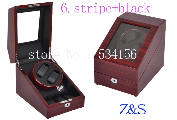 Striped black 10 цветов Новые Роскошные вращающиеся автоматические вращающийся деревянный часы намоточный дисплей коробка высокого блеска пианино краски ЧАСЫ НАМОТКИ коробка ювелирных изделий - Цвет: Striped black