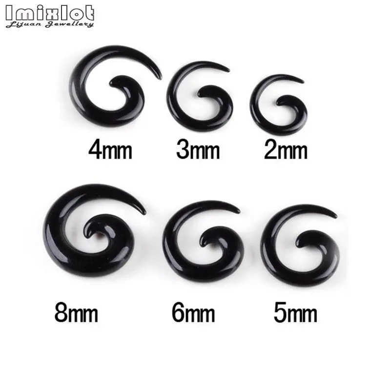12 шт./компл. черная акриловая Спираль Для Пирсинга Ушей | Украшения и аксессуары