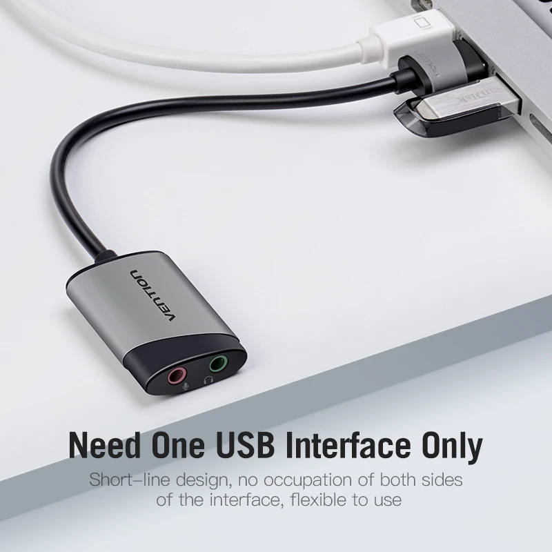 Внешняя звуковая карта Vention USB 3 5 мм адаптер для микрофона динамик аудио интерфейс