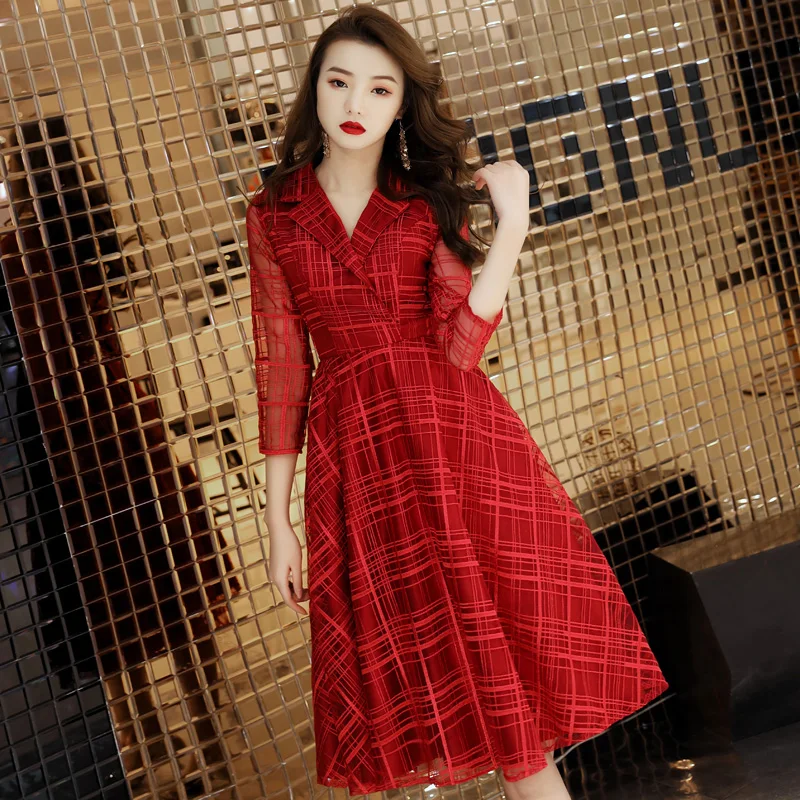 Кружевное Вечернее Платье LF181 Элегантные короткие платья для торжеств и