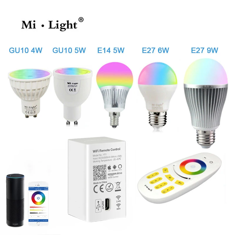 Mi светильник/MIBOXER E27 E14 GU10 затемнения светодиодный лампы светильник s RGB + теплый