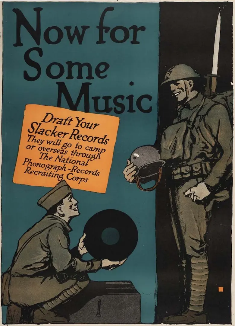 Винтаж 1900s США WW1 Радуга плакат вот уже около музыка Классическая Тканевая обувь