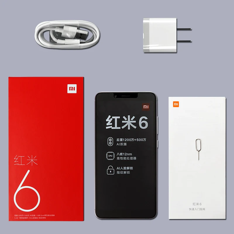 Original Xiaomi Redmi 6 3GB RAM 32GB ROM Helio P22 Octa Core 5.45&quot 1440x720 3000mAh Face ID Dual Camera 12MP+500MP Cellphone | Мобильные