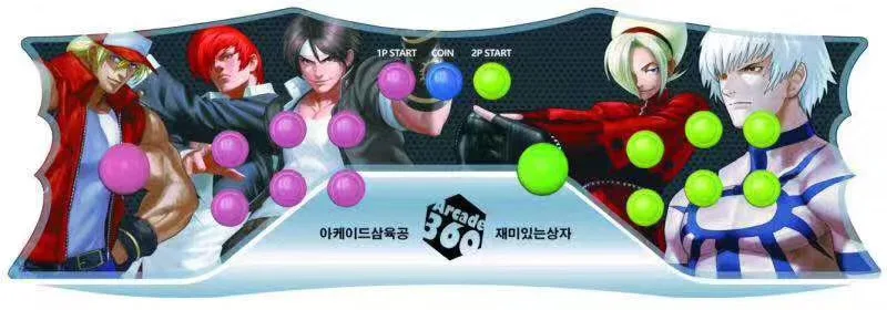 Новая коробка 9 1660 в 1 акриловая консоль для аркадной игры 2 игрока джойстик Джойстик контроллер консоль HDMI VGA USB выход tv PC 5 - Цвет: Зеленый