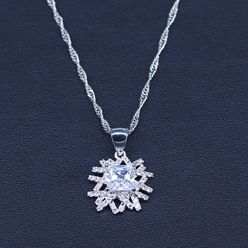 Israel Style Square Cubic Zircon Silver Color Bridal Jewelry Sets For Women Earrings Necklace Pendant Ring Bracelets | Украшения и