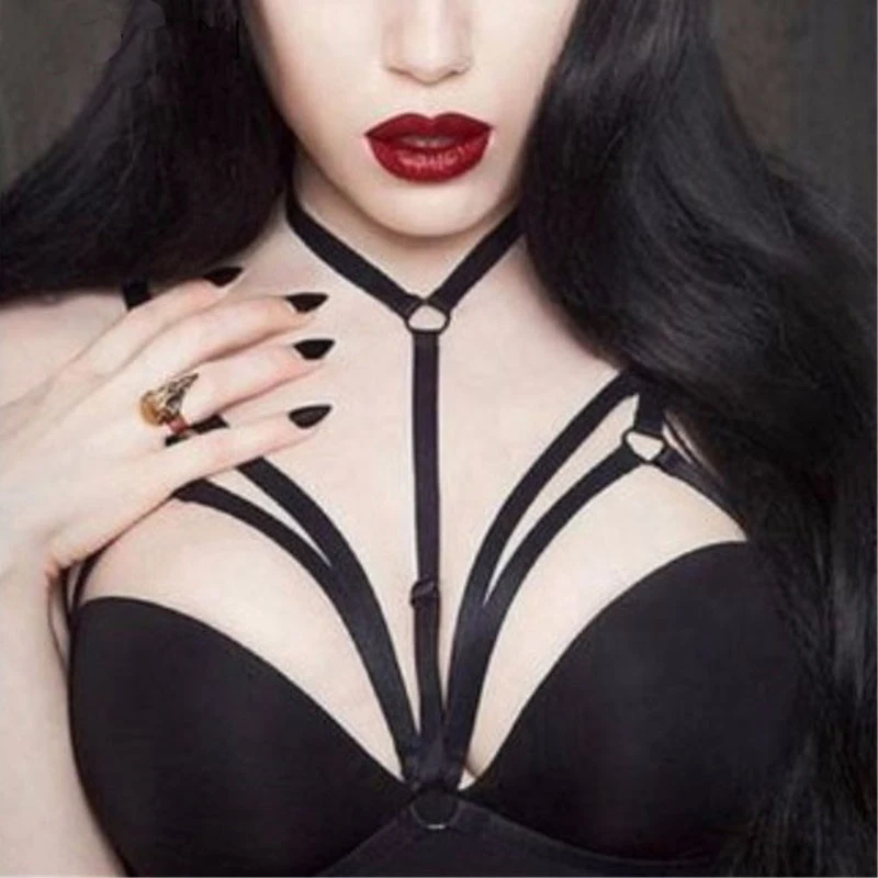 Новое горячее сексуальное женское нижнее белье Goth клетка бюстгальтер подвязка
