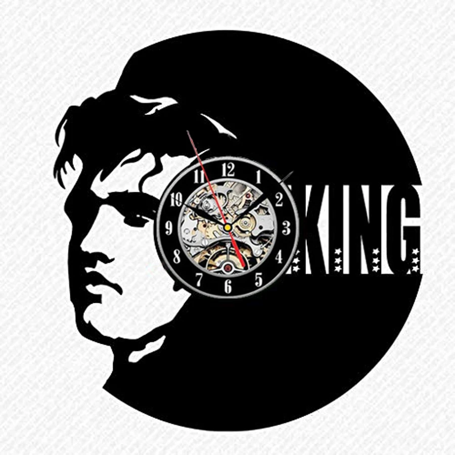 Настенные часы Horloge Murale Saat Elvis Presley дизайнерские виниловые Король рок домашний