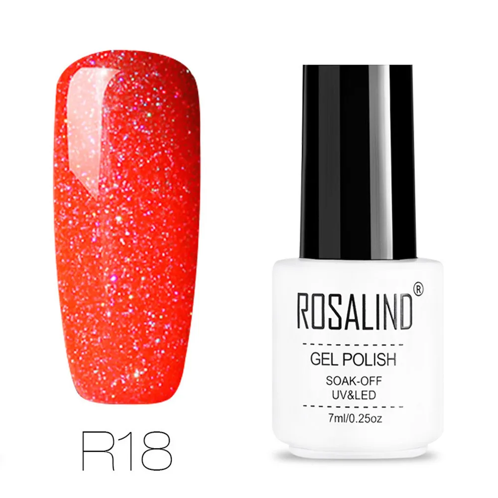 E ROSALIND Блестящий УФ-Гель-лак для ногтей Soak Off Nail Art верхнее покрытие Базовое покрытие гель лак для ногтей наборы для девочек C0804 - Цвет: E