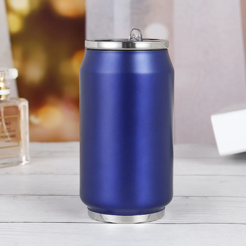 300ML Stainless Steel Vacuum Flask Creative Coke Cup Teacup Reusable Mug Lid Water Bottle Beverage Kettle Straw | Дом и сад