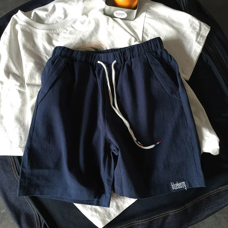 LEFT rom 2018 мода Мужская Лето чистый цвет Slim fit льняные шорты/мужской высокого