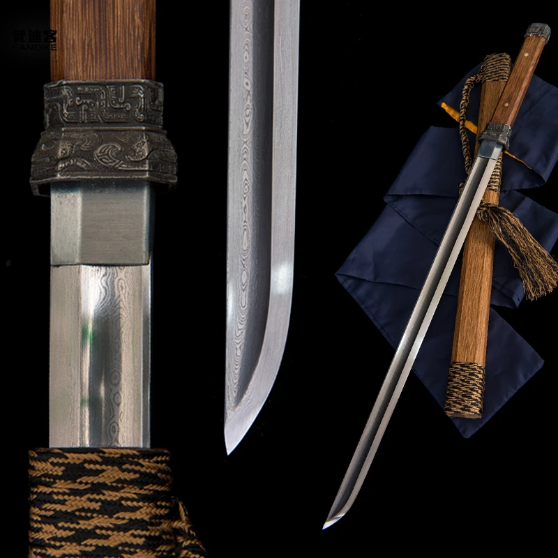 Китайская ручная работа HuaLee-Wood-Japanese-Sword-Shirasaya-Razor-острая Катана Ninja Wakizashi