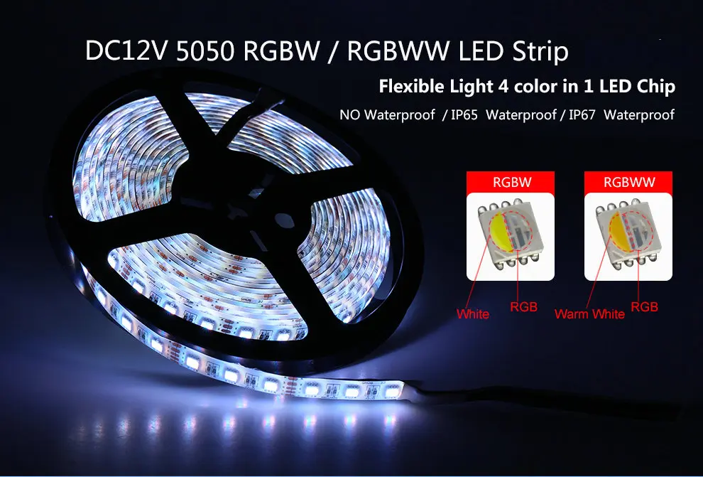 4 в 1 RGBW Светодиодная лента 5050 DC12V гибкий светодиодный светильник RGB+ белый/RGB+ теплая белая светодиодная лента 60 Светодиодный s/m 5 м/лот