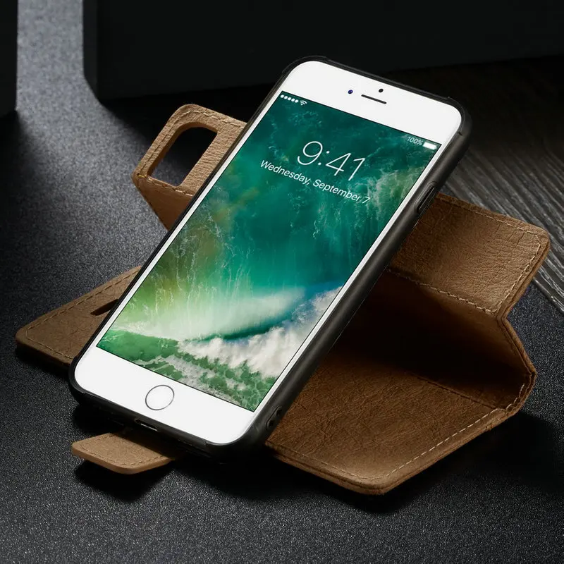 WHATIF 2 в 1 кошелек для iPhone XR XS Max X 7 8 Plus бумажный DIY уникальный Магнитный чехол 5 SE 6