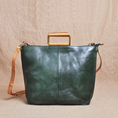 AETOO застежкой-молнией в Корейском стиле первый слой кожи hand-made A4 женский посылка дубления Ретро складки дикий плечо Месседжер - Цвет: 4
