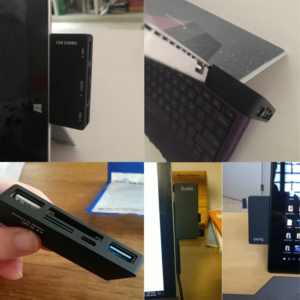 CHYI 5 в 1 USB 3,0 концентратор USB-A до 1 Порты и разъёмы USB3.0/2,0 с SD/TF Card Reader Combo адаптер Micro USB зарядка Порты и разъёмы для Surface Pro 3