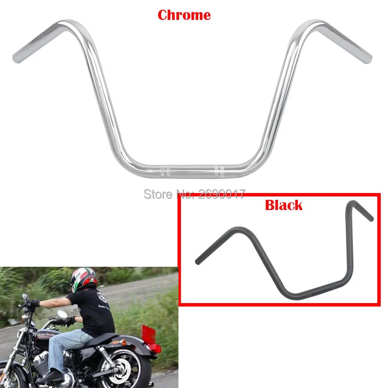 22 мм 7/8 &quotстальной руль мотоцикла High Rider Bars Кафе Racer Cruisers хром черный | Автомобили и