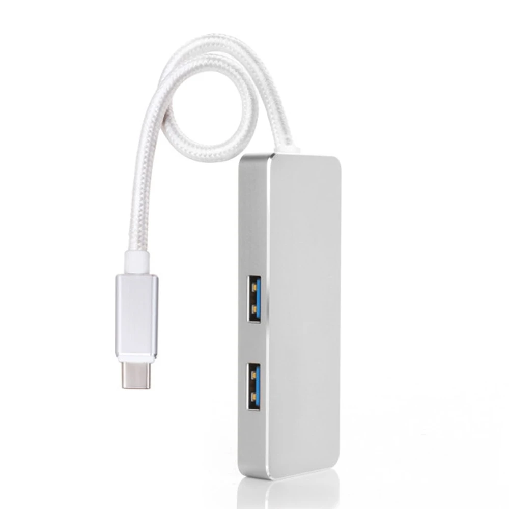 20pcs Portable USB 3.1 Type C to 2 3.0 HUB silver pink adapter for MacBook 12" | Электроника