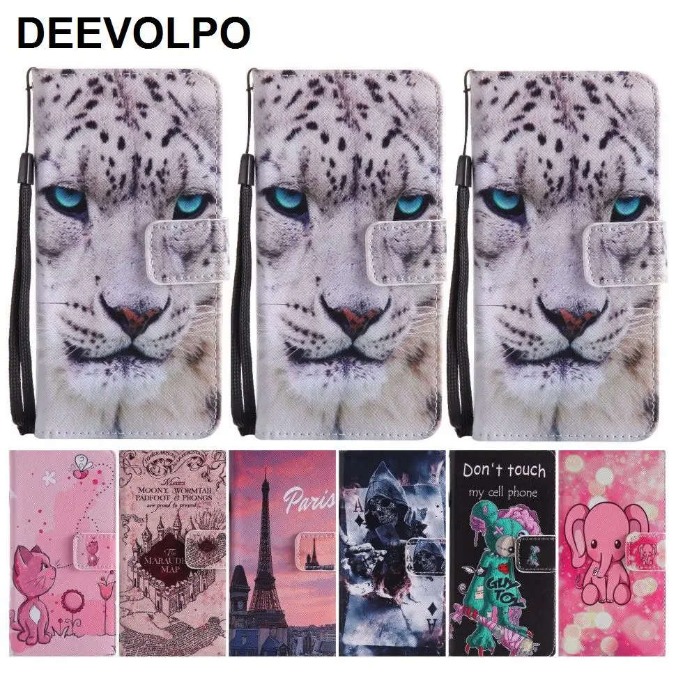 Чехлы для телефонов с кармашками для карт для samsung A9, A8, A7, A6 Plus, J8, J7, Duo, J6, J4 Prime, J3,, US, J2, Кожаные чехлы, Череп, кошка, DP06Z