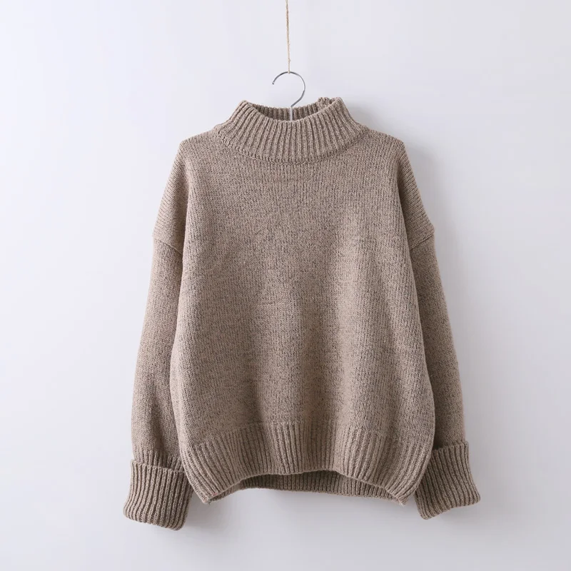 Новинка 2020 осенне-зимний свитер с высоким воротником вязаная одежда Женский