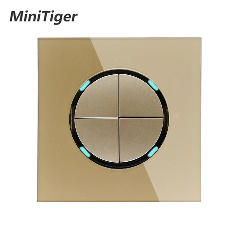 Minitiger 2019 Новое поступление Золотая Хрустальная стеклянная панель 4 комплекта 1