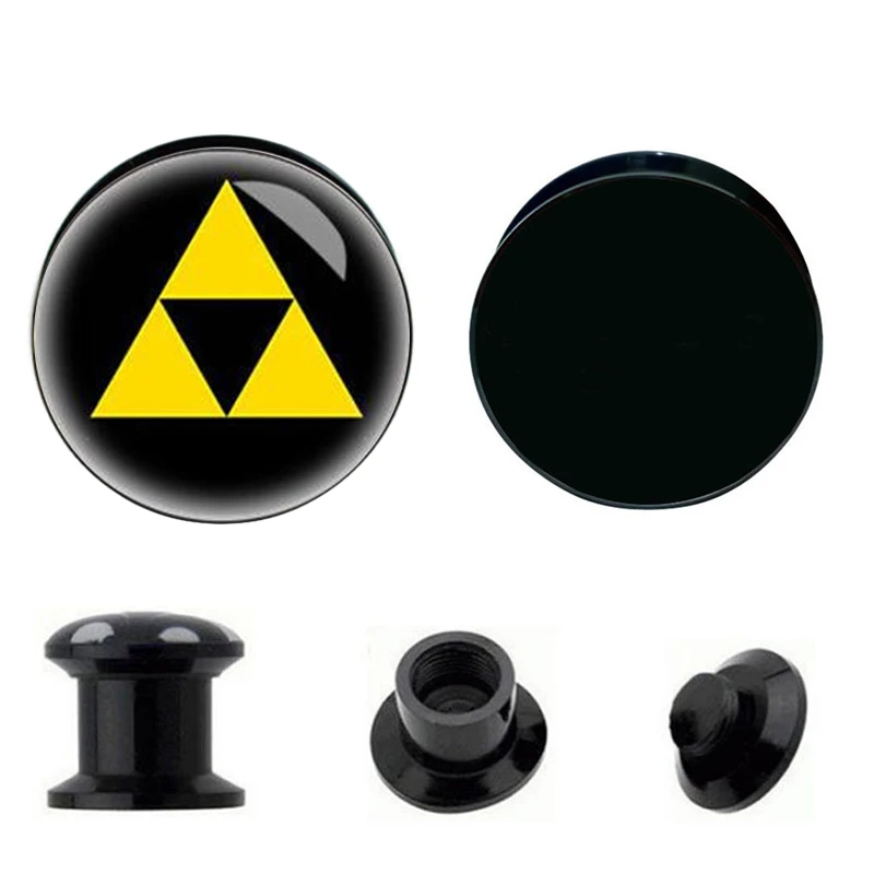 1 пара Горячая продажа черный акриловый Треугольник смерти затычки для ушей