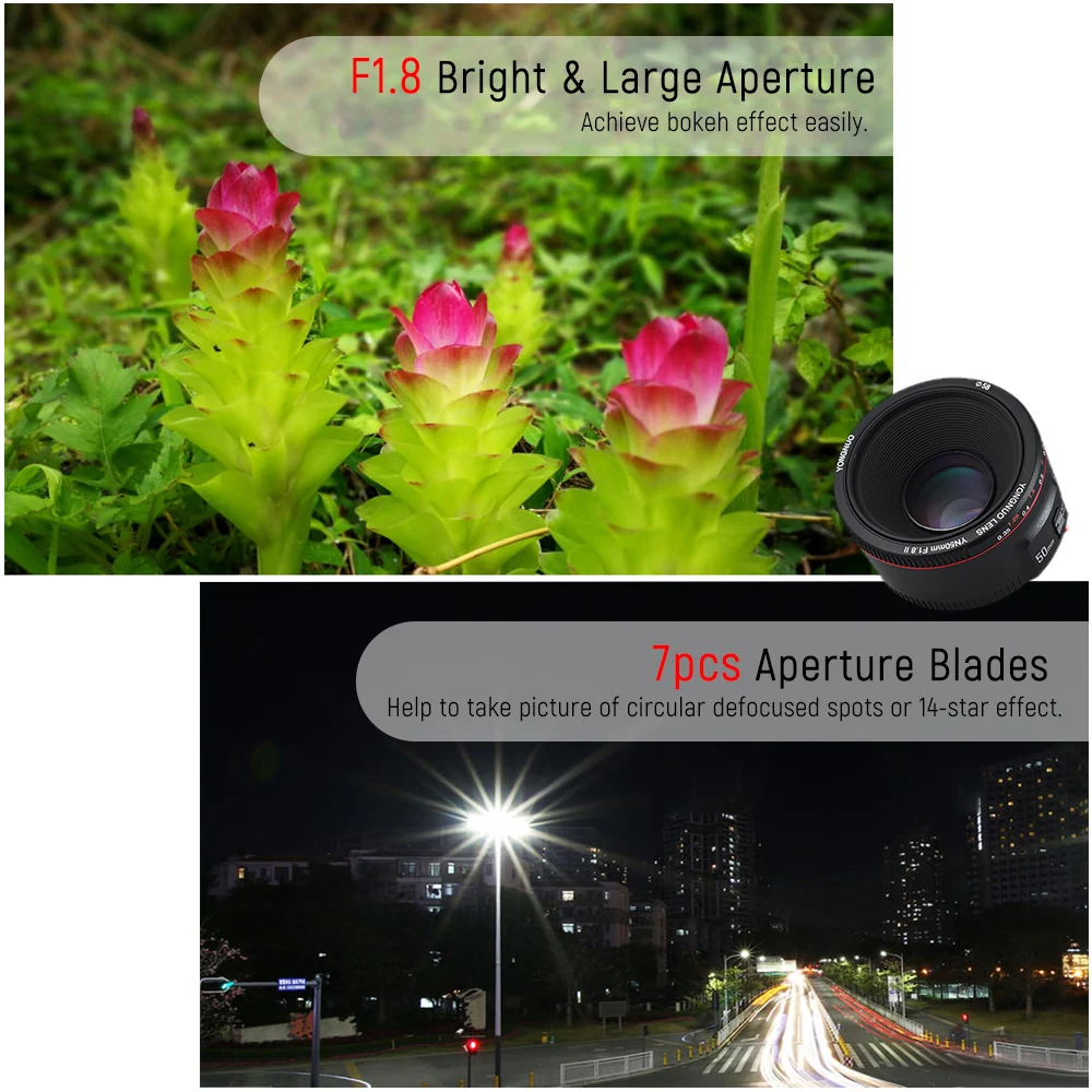 YONGNUO YN50mm объектив F1.8 II Большая диафрагма автофокус с эффектом боке для Canon EOS 70D 5D2