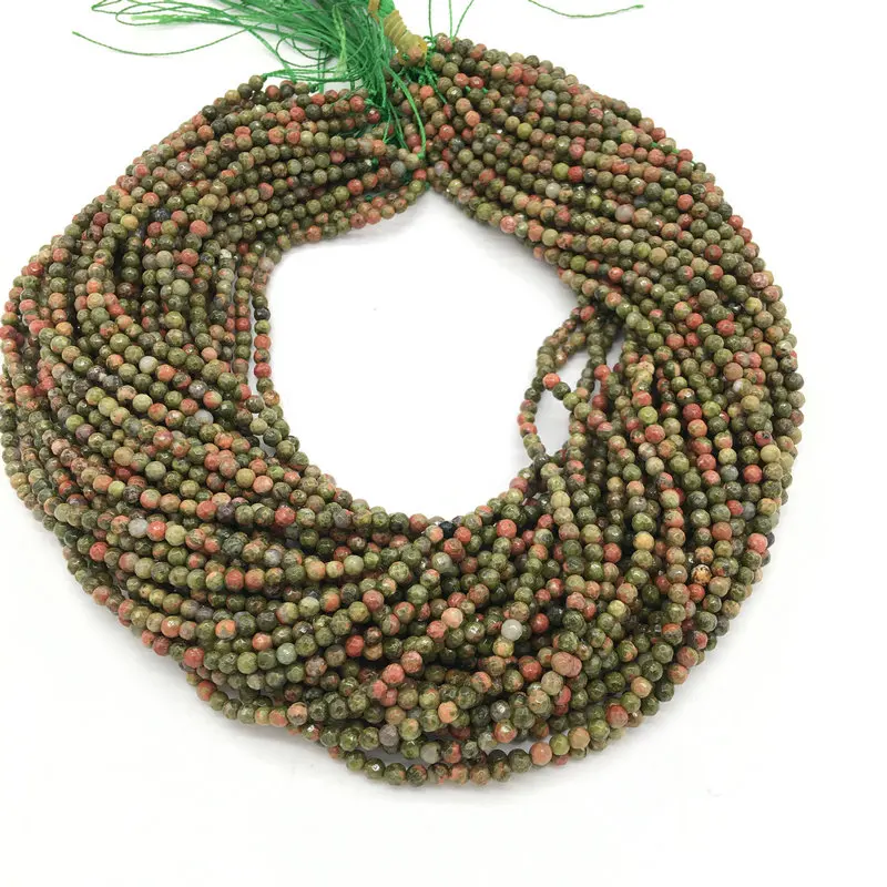 Новый стиль 3 мм круглый граненый шарик оникс бисер Натуральный камень свободные