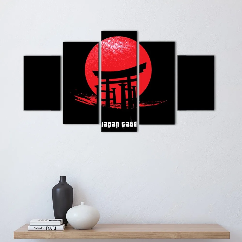 Lienzo HD impreso cuadros decoración del hogar 5 piezas Japón puerta pinturas модульный pared arte abstracto póster para el marco |
