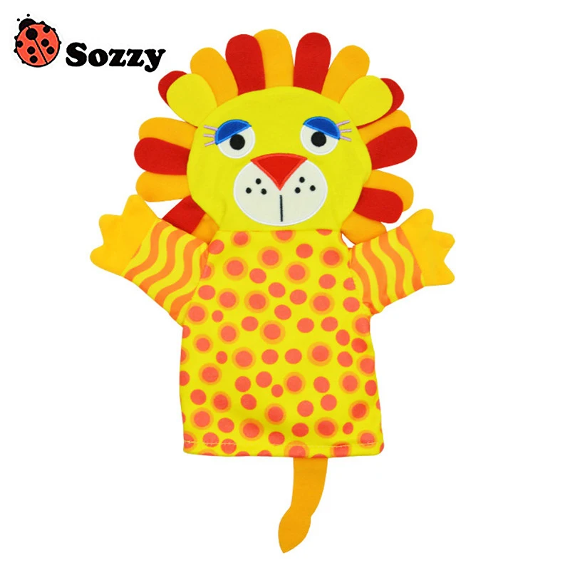 

Sozzy Baby ручная кукольная игрушка животное лев попугай слон лягушка коровы желтый 27 см мягкая разноцветная детская игрушка