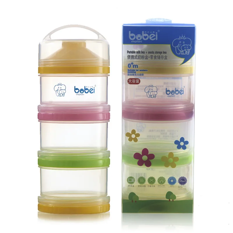 

New Portable Baby Infant Feeding Milk Powder &Food Bottle Container 3 Cells Grid Box